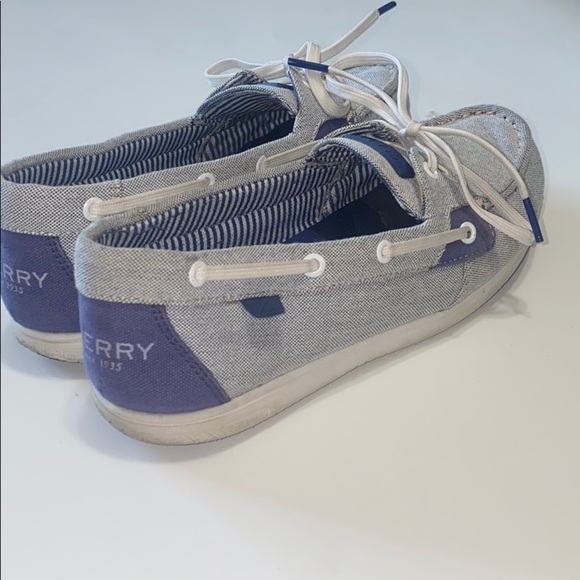 Sperry Shoes - Sperry soft canvas boat shoes blue and white 7